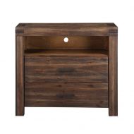 Modus Furniture 3F4189 Meadow Two-Drawer Solid Wood Media Chest Brick Brown