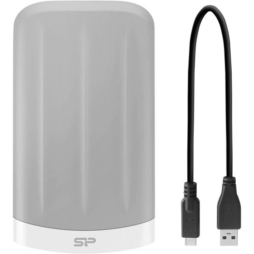  Silicon Power 2TB Armor A65M for Mac Military-Grade Shockproof USB-C USB 3.0 2.5-inch External Hard Drive- HFS+ and Time Machine Supported, Gray