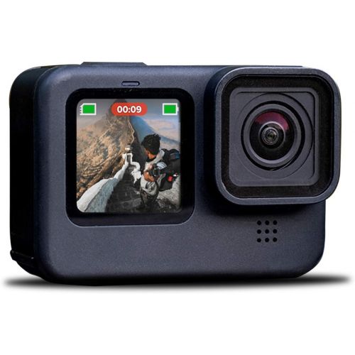 고프로 GoPro HERO9 Black - Waterproof Action Camera with Front LCD and Touch Rear Screens, 5K HD Video, 20MP Photos, 1080p Live Streaming, Stabilization + Sandisk 64GB Card and Cleaning C