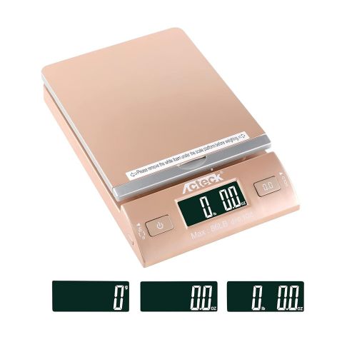  Acteck 86LBx0.1OZ Digital Shipping and Postal Scale with Batteries, USB Cable and AC Plug (Gold)