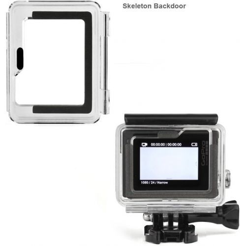  SOONSUN Backdoor Case Cover Kit for GoPro Hero 3+ Hero 4 Standard Waterproof Housing Case (Standard Backdoor + Skeleton Backdoor + LCD Touch Backdoor) - Standard Size Backdoor