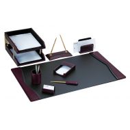 Dacasso Burgundy Leather Desk Set, 10-Piece