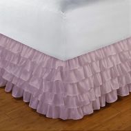 Us Bedding US Bedding Ultra Soft Egyptian Cotton 300 TC 1 PC Multi Ruffled Bed Skirt(Pink, Full XL, Drop Length 19 Inches)