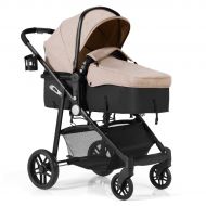 BABY JOY Baby Stroller, 2 in 1 Convertible Carriage Bassinet to Stroller, Pushchair with Foot Cover, Cup...