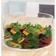 Leraze Large Glass Salad Bowl - Mixing and Serving Dish - 120 Oz. Clear Glass Fruit and Trifle Bowl