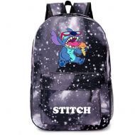 YOURNELO Cartoon Stitch Backpack Canvas School Bag Bookbag for Boys Girls (Galaxy Grey1)