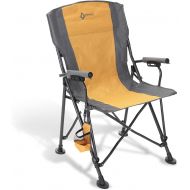ARROWHEAD OUTDOOR Heavy-Duty Solid Hard-Arm High-Back Folding Camping Quad Chair, Heavy-Duty Carrying Bag, Cup Holder Included w/Side Pouch, Supports up to 400lbs, USA-Based Suppor
