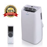 SereneLife Portable Electric Air Conditioner Unit - 1150W 12000 BTU Power Plug-in AC Indoor Room Conditioning System w/ Cooler, Dehumidifier, Fan, Exhaust Hose, Window Seal, Wheels, Remote -