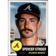 2022 Topps The MLB Living Set #551 Spencer Strider Atlanta Braves RC Rookie Official Baseball Trading Card with Facsimile Red Signature on Back (Stock Photo Shown, Card is straight from Topps in Near Mint to Mint Condition)