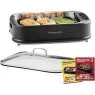PowerXL Smokeless Grill - Electric Grill - Smokeless & Odourless Grill Enjoyment - with Grill Plate, Grill Grate & Aroma Function - Non-Stick Coating - with Thermal Glass Lid - Indoor Grill - 1500