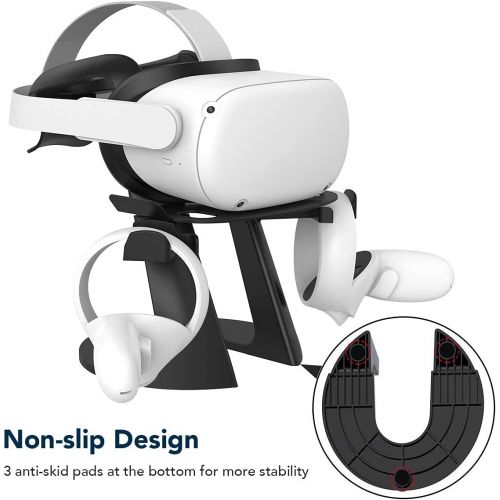  [아마존베스트]KIWI design VR Stand, Headset Display Holder and Controller Holder Mount Station for Oculus Quest/Quest 2/Rift/Rift S/GO/HTC Vive/Vive Pro/Valve Index VR Headset and Touch Controll