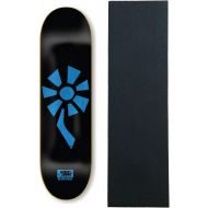 Black Label Skateboards Deck Flower Power BlackBlue 8.5 inches x 32.38 inches with Grip