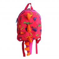 EDITHA 3-6 Year Old Children Dinosaur Backpack School bag with Safety Leash Anti-lost (Pink)