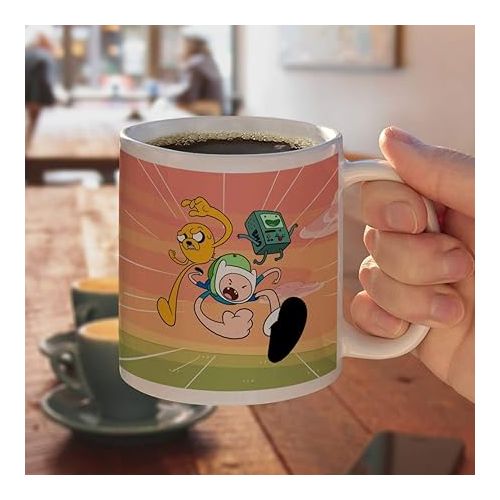  GRAPHICS & MORE Adventure Time Finn and Jake Attack Friends Ceramic Coffee Mug, Novelty Gift Mugs for Coffee, Tea and Hot Drinks, 11oz, White