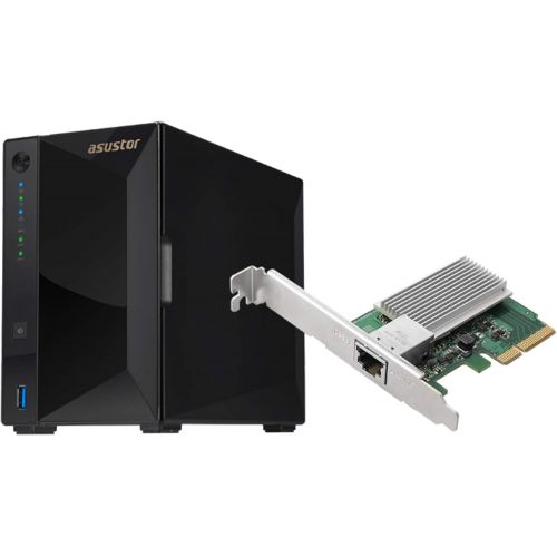  Asustor AS4002T + AS-T10G, 2-Bay 10GbE NAS + 10GbE PCI-E Network Card (for Computer) Bundle