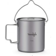 Tentock Titanium Cup Backpacking Camping Coffee Mug Hanging Pot Ultralight Portable Multi-Functional Outdoor Cooking Pot Mug