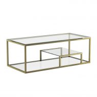 Uptown Club GM1964 Gael Collection Modern Rectangular Living Room Coffee Table With Second Shelf, Gold