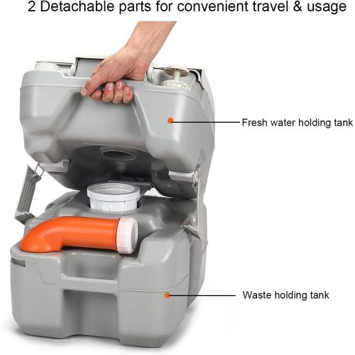 자이언텍스 Giantex Portable RV Toilet Camping Travel, Standard 5.3 Gallon Potty Seat Designed for Boating Roadtripping and Trips Hiking Recreational Activities,