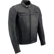 Milwaukee Leather MLM1513 Mens Black Heated Vented Scooter Leather Jacket