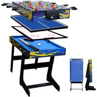 AIPINQI 4-in-1 Multi Game Combination Table Set, 48 Mini Foosball, Ping Pong, Pool Table, Slide Hockey for Game Rooms, Bars, Party, Family Night