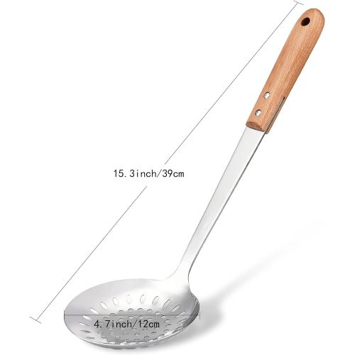  TENTA TENTA Kitchen Spinnensieb aus Edelstahl 12cm Skimmer With Wooden Handle