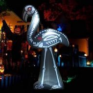 GOOSH 5.5FT Height Halloween Inflatables Outdoor Skeleton Flamingo, Blow Up Yard Decoration Clearance with LED Lights Built-in for Holiday/Thanksgiving/Party/Yard/Garden