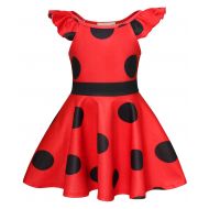 HenzWorld Ladybug Costume Dress Girls Princess Birthday Party Polka Dots Cosplay Outfit