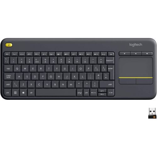  Amazon Renewed Logitech Wireless Touch Keyboard K400 with Built-In Multi-Touch Touchpad, Black (Renewed)