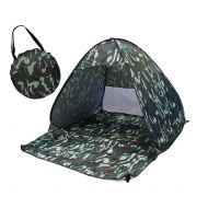Wai Sports & Outdoors Foldable Free to Build Automatic Quick Speed Open Outdoor Camping Beach Tent with Carrying Bag for 2 Adult or 3 Children Use, Size: 1.65x1.5x1.1m (Camouflage) Ten