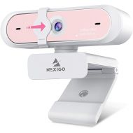 NexiGo N660P 1080P 60FPS Webcam with Software Control, Dual Microphone & Cover, Autofocus, HD USB Computer Web Camera, for OBS/Zoom/Skype/FaceTime/Teams/Twitch, Pink