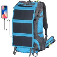 [아마존베스트]ECEEN External Frame Hiking Backpack 68L with 20 Watts Solar Charger Panel