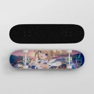 Wsjdmm Anime Skateboard for Genshin Impact Barbara Gunnhildr, Pro Skateboard - Double Kick Skateboards for Adults 7 Layer Canadian Maple Wood Tricks Skateboard
