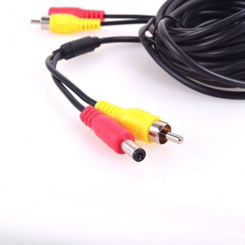  Cocar Car RCA Cable Set Optional DC Power Connection 2 in 2 for Reversing Camera CCTV LED