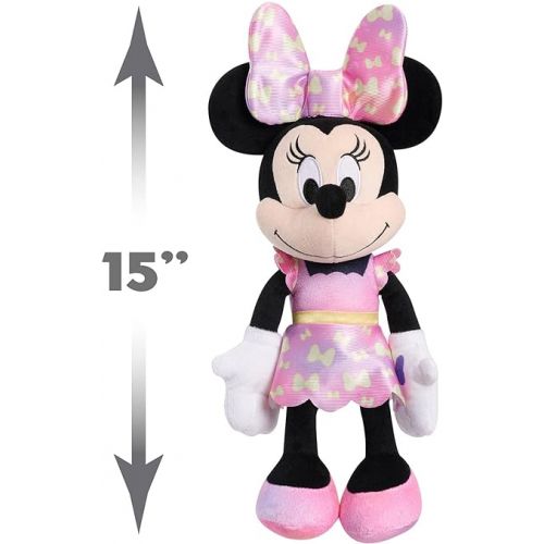  Just Play Disney Junior Minnie Mouse Fashion Bow Plush Stuffed Animal, Officially Licensed Kids Toys for Ages 3 Up