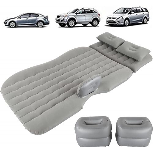  TOPINCN Car Inflatable Mattress with Pump,Bed Car Mattress Camping Mattress with Headrest Pillow,Multipurpose Portable SUV Car Mattress Backseat with Flocking Surface for SUV Campi