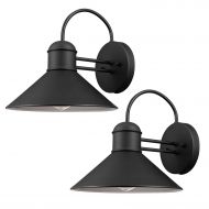 Globe Electric 44165 Sebastien Outdoor Wall Sconce, Black Finish, 2-Pack