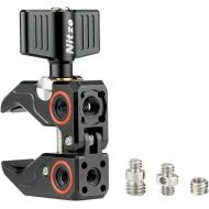 Nitze Super Clamp with 1/4” to 1/4” Screw, 1/4” to 3/8” Screw and 3/8” to 1/4” Thread Adapter Crab Clamp for Cameras, Unbrellas, Tripods, Cross Bars, Lights and Shelves - N18A