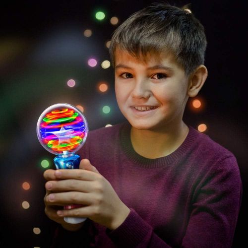  ArtCreativity 7.5 Inch Light Up Magic Ball Toy Wand for Kids - Flashing LED Wand for Boys and Girls - Thrilling Spinning Light Show - Batteries Included - Fun Gift or Birthday Part