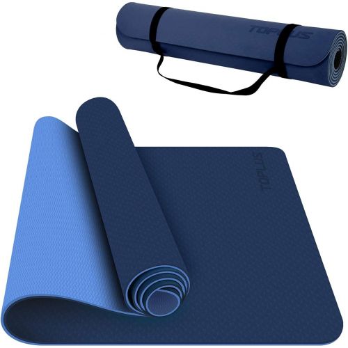  TOPLUS Yoga Mat - Classic 1/4 Inch Thick Pro Yoga Mat Eco Friendly Non Slip Fitness Exercise Mat with Carrying Strap-Workout Mat for Yoga, Pilates and Floor Exercises