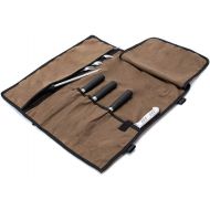 HERSENT Chef’s Knife Roll, 5 Pockets Knife Bag,Waxed Canvas Roll Up Culinary Bag,Professional Cutlery Storage Case, Portable Knife Tool Roll Bag, Multi-Purpose Knife Cover For Cooking, Cam
