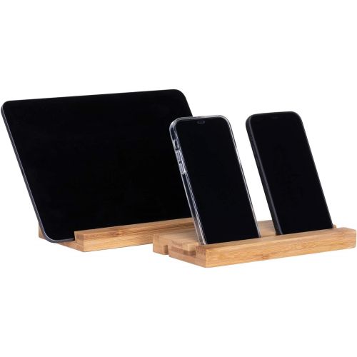  [아마존베스트]RSW24 2pcs Bamboo Tablet Stand Phone Holder Universal for Smartphone, iPad, iPhone, Samsung, Xiaomi Etc.
