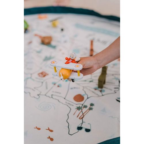  [아마존베스트]Play&Go Play and Go - Drawstring Play Mat and Toy Storage Bag Organizer, 55 Toys and Books Storage Bag Large, US-Map