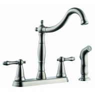 Design House 523241 Oakmont 2-Handle Kitchen Faucet with Side Sprayer, Satin Nickel Finish