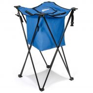 Handybirdy Portable Folding Tub Cooler Stand Carry Bag Leakproof Picnic Cooler Blue Party Picnic Outdoor Camping