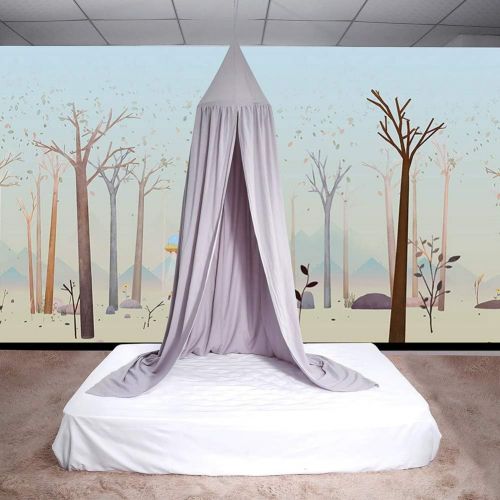  [아마존베스트]Fdit Round Dome Hanging Bed Canopy Mosquito Net Curtain for Baby Kids Playing Home Decor(1#)