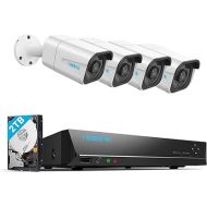 REOLINK RLK8-800B4 4K Security Camera System - H.265 4pcs 4K PoE Security Cameras Wired with Person Vehicle Detection, 8MP/4K 8CH NVR with 2TB HDD for 24-7 Recording