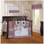 BabyFad Owl Pink 10 Piece Baby Crib Bedding Set