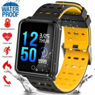FOHKJMML IP68 Waterproof Sport Fitness Tracker & ndash; Smart Watch for Men with Heart Rate Blood Pressure Sleep Monitor Calorie Smart Bracelet Outdoor Swim Tracker Run Tracker Hol