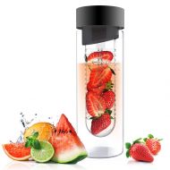 Asobu SWG-11-2434 Flavor It 20 Ounce Glass Water Bottle With Fruit Infuser, Smoke