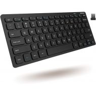 [아마존베스트]Macally 2.4G Mini Wireless Keyboard - Ergonomic & Comfortable - Small Keyboard for Laptop or Windows PC Computer, Tablet, Smart TV - Plug & Play Compact Keyboard 12 Multimedia Hot